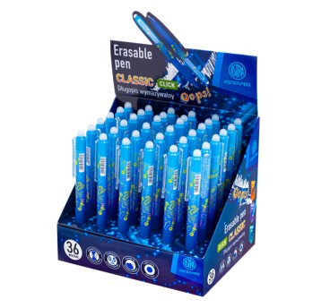 Długopis wymaz CLICK 0,5 mm OOPS NIEBIESKI A'36