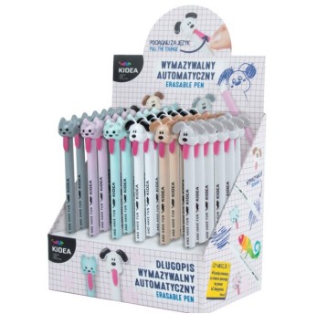 DŁUGOPIS WYMAZY AUTOMA Z FIGURKĄ E KOT I PIES A'36