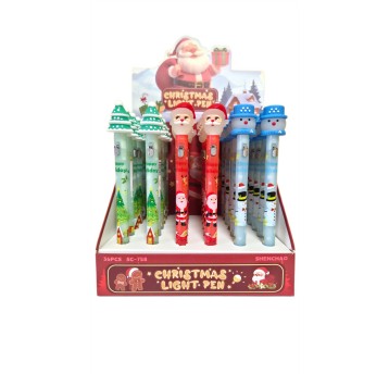 DŁUGOPIS XMASS Z GŁÓWKĄ ŚWIECĄCY A'36