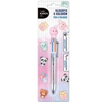 DŁUGOPIS Z FIGURKĄ A 6 KOLORÓW KIDEA 8828