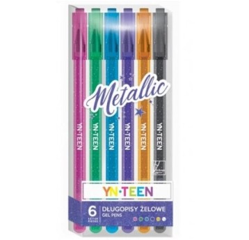 DŁUGOPIS ŻELOWE 6SZT METALLIC 8197