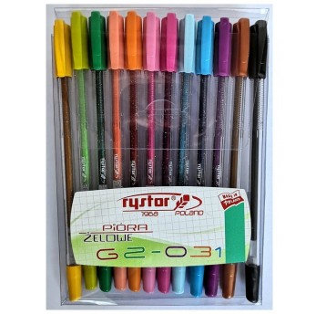 DŁUGOPIS ŻELOWY BROKAT FLUO 12 KOL 2961