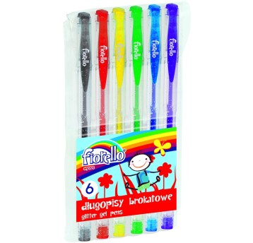 DŁUGOPIS ŻELOWY Z BROKATEM 6KOL. 160-1810 0301