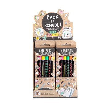 DŁUGOPISY ŻELOWE NEONOWE 6 KOL. 8785