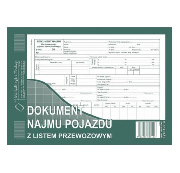 DOKUMENT NAJMU POJ. Z LISTEM PRZEWOZ 809-3
