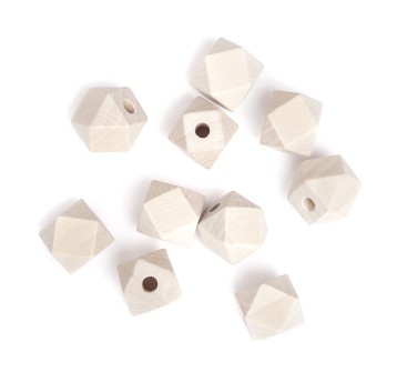 DREWNIANE KORALIKI GEOMETRYCZNE 15 MM 10 SZT.0282