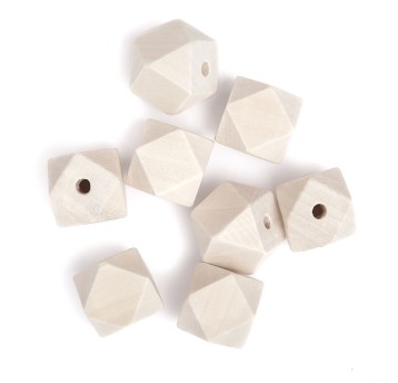 DREWNIANE KORALIKI GEOMETRYCZNE 20 MM 8 SZT.0305