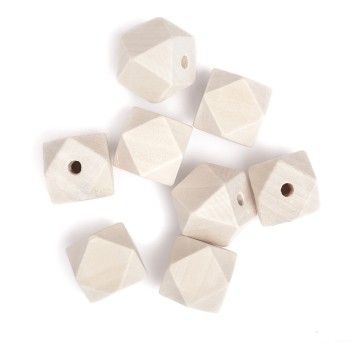 DREWNIANE KORALIKI GEOMETRYCZNE 20 MM 8 SZT.0305