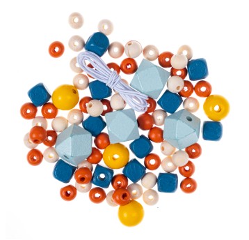 DREWNIANE KORALIKI KOLOR DUSTY PASTEL 80 SZT.2171