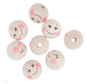 DREWNIANE KORALIKI, KULKI, 3 CM, BUŹKI 8 SZT. 8516