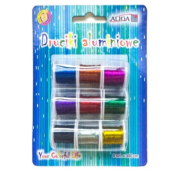 DRUCIKI ALUMINIOWE NA SZPULKACH 0,3MMX3M 9KOL.3656