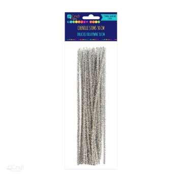 DRUCIKI KREATYWNE 30 CM SREBRNE, 25 SZT 6015