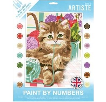 DUŻY ZESTAW DO MALOWANIA PO NUMERACH-CUTE KITTEN