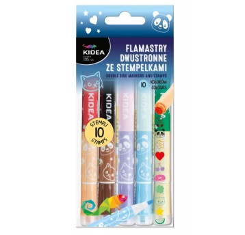 DWUSTRONNE FLAMASTRY ZE STEMPELKAMI 10 KOL 6806