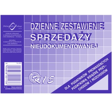 DZIENNE ZEST.SPRZEDAŻY NIEUDOK. A6 K15