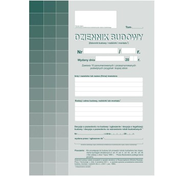 DZIENNIK BUDOWY 10KPL A4(O+K)