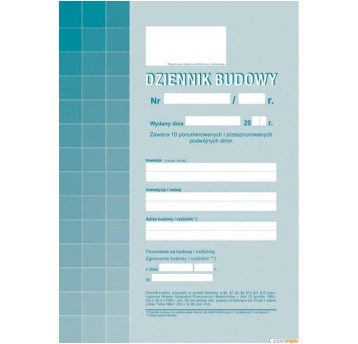 DZIENNIK BUDOWY 603-1Z (40 STRON)