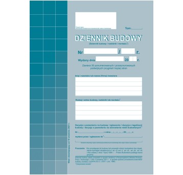 DZIENNIK BUDOWY A4 603-2 4565