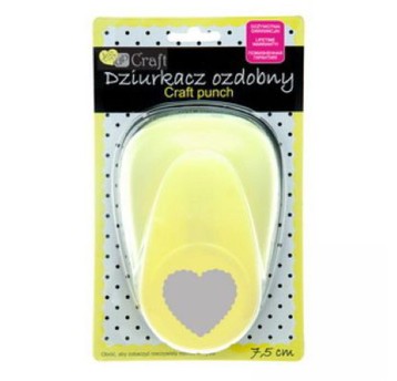 DZIURKACZ OZDOBNY 7,5 CM SERCE Z FALBANKĄ