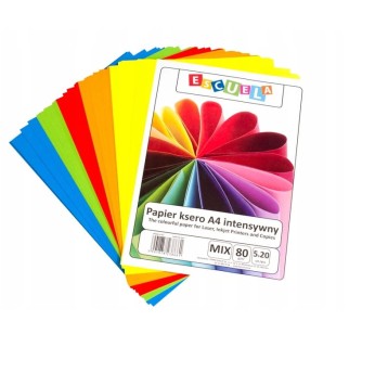 ESCUELA Papier ksero A4 intensywny mix 80g 100k