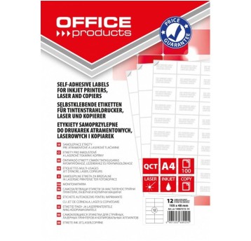 ETYKIETY OFFICE PRODUCTS 105X48 BIAŁE (100)