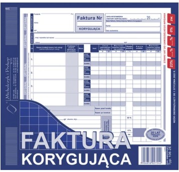 FAKTURA KORYGUJĄCA 2/3 A4 106-2E