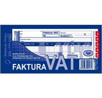 FAKTURA VAT 1/3 A4 (PEŁNA) NOWA 105-8E