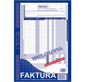 FAKTURA VAT A4 100-1E WIELOKOPIA