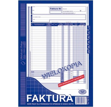 FAKTURA VAT A4 100-1E WIELOKOPIA XXX