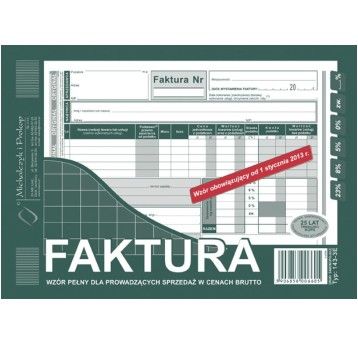 FAKTURA VAT A5 BRUTTO POZIOM 143-3E