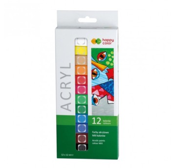 Farba akrylowa hobby zestaw 12 kolorówx12 ml 9157