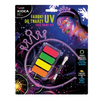 FARBKI DO TWARZY UV + OPASKA ŚWIECĄCA W CIEMNOŚC