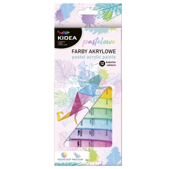 FARBY AKRYLOWE PASTELOWE 12X12 ML KIDEA 1836