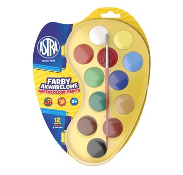 FARBY AKWARELOWE 12 KOL.FI 30MM PALETKA 2528 A'4