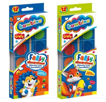 FARBY AKWARELOWE 12KOL BAMBINO 1857 A'12