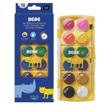 Farby akwarelowe 12kol.BEBE Kids 3671
