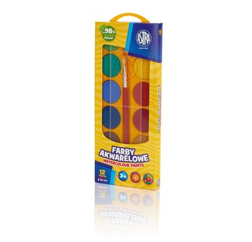 FARBY AKWARELOWE 12KOL FI 30MM PUDEŁ 6128