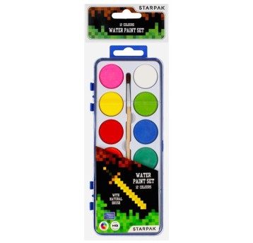 FARBY AKWARELOWE 12KOL MINECRAFT STK 7018