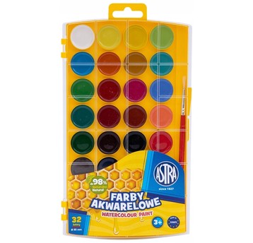 Farby akwarelowe Astra, 32 kolory - fi 25 mm 1573