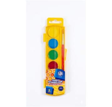 Farby akwarelowe ASTRA 6 kol - fi 25mm z euroza...