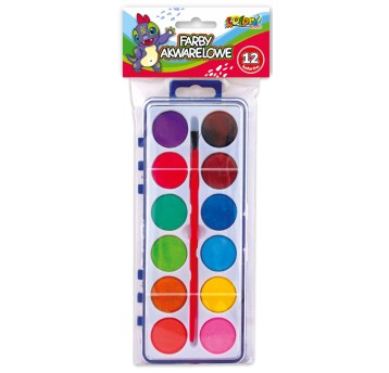 FARBY AKWARELOWE DINO 12 KOL. KOLORI 7377