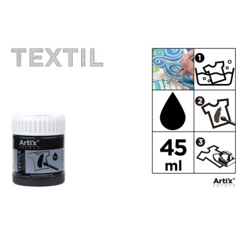FARBY DO TKANIN 45ML CZARNA ARTIX 2875