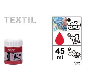 FARBY DO TKANIN 45ML CZERWONA KARMINOWA ARTIX 2721