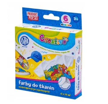FARBY DO TKANIN ZESTAW 6X15ML CREATIVO ASTRA 9642