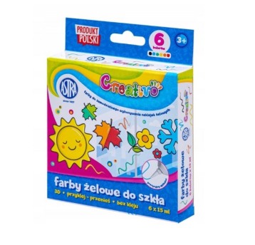FARBY DO TWORZENIA NAKLEJEK ŻELOWYCH 6X15ML 9635
