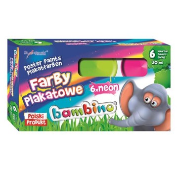 FARBY PLAKATOWE BAMBINO 6 KOL. 20ML NEON 5015