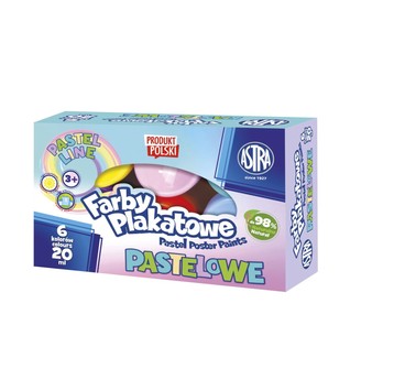 FARBY PLAKATOWE PASTELOWE ASTRA 6KOLx20ML