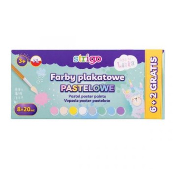 FARBY PLAKATOWE PASTELOWE LENKA 8 KOL STRIGO 3017
