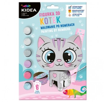 FIGURKA 3D MALOWANIE PO NUMERACH KOTEK KIDEA