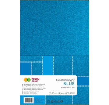 FILC DEKORCYJNY 20x30CM 1,5MM NIEBIESKI 3485